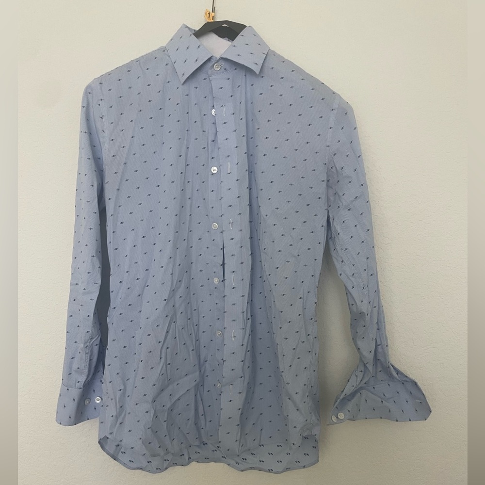 Bonobos button down dress shirt stretch tailored slim fit 15 1/2  - 34